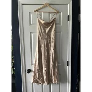 Show Me Your Mumu Verona Cowl Bridesmaid Slip Dress True Gold Luxe, NWOT $168 M